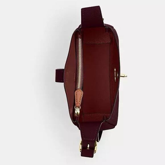 NWT COACH Hadley Mini Crossbody Bag CAL60 Dark Wine Leather Shoulder Bag - Picture 12 of 14